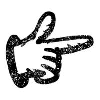Human hand with pointing finger in grunge style vector