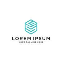 LS Logo monogram with hexagon shape style design template vector