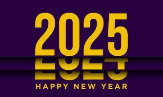 2025 Happy New Year Background Design with number on purple paper illustration. vector