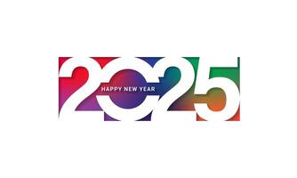 2025 Happy New Year Design with colourful background. vector