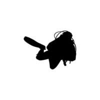 Silhouette of the Diving, Flat style, can use for Logo Gram, Sticker, Pictogram, Website, Apps, Diving Illustration or Graphic Design Element vector