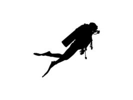 Silhouette of the Diving, Flat style, can use for Logo Gram, Sticker, Pictogram, Website, Apps, Diving Illustration or Graphic Design Element vector