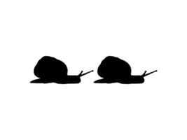 Silhouette of the Snails are also called Escargot, Flat Style, Pair Animal Series, can use for Logo, Art Illustration, Apps, Website or Graphic Design Element vector