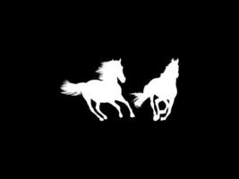 Pair Horse Silhouette, flat style, can use for Logo Gram, Art Illustration, Emblem, Pictogram, Apps, Website or Graphic Design Element vector