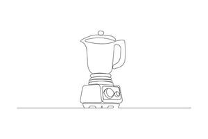 Continuous single-line art drawing of Blender. Blender outline illustration. vector
