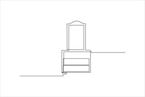 continuous line drawing of dressing table vector