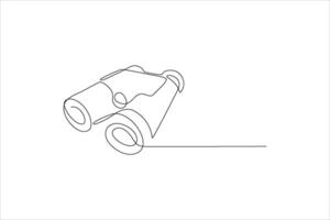 continuous line drawing of binoculars vector