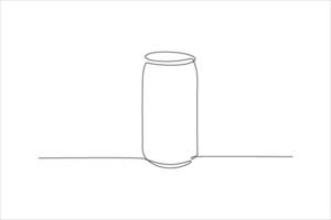 continuous line drawing of a soda drink can vector