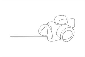 camera continuous line drawing vector