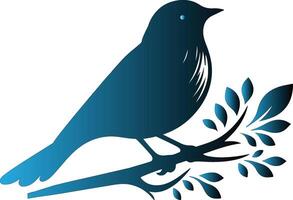 Gradient color bird design with white background . vector