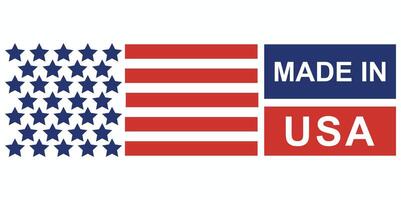 made in usa with flags lines vector