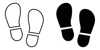 shoe print silhouette in stroke and fill version vector