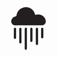 Cloud with Raindrops Silhouette on White Background vector