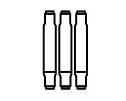 Illustration of markers arranged in a row, symbolizing organization, color coding, and creativity vector