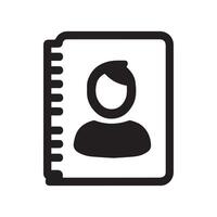 Contact book Icon of a with a silhouette of a person on the cover. vector