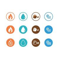 set of Four element icons vector