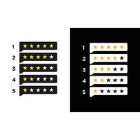Set of rating labels with stars Rating vector