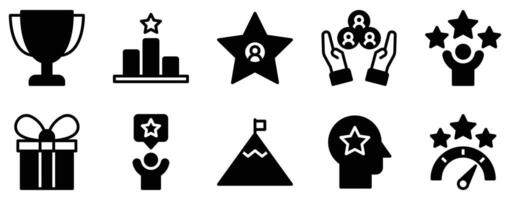 Motivation Icon Set Uplifting Solid Style Collection for Personal and Professional Drive vector