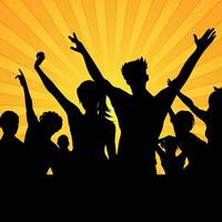 People raise their hands front cross pray. Many people worship God. vector