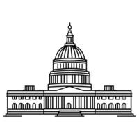 congress icon or modern line symbol. line art and icon design with bold outline vector