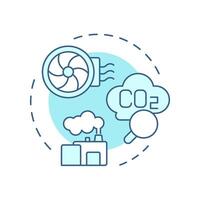 Carbon capture soft blue concept icon. Co2 emission, greenhouse gas. Filtration system. Round shape line illustration. Abstract idea. Graphic design. Easy to use infographic, presentation vector