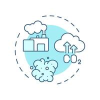 Scope 1 emissions soft blue concept icon. Greenhouse gas, industry. Manufacturing pollution. Round shape line illustration. Abstract idea. Graphic design. Easy to use infographic, presentation vector