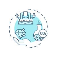 Chemical sequestration soft blue concept icon. Carbon capture, processing. Industrial byproducts. Round shape line illustration. Abstract idea. Graphic design. Easy to use infographic, presentation vector