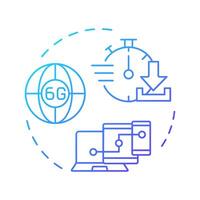 Extreme connectivity blue gradient concept icon. 6G technology. Fast data transfer. High-speed network.Round shape line illustration. Abstract idea. Graphic design. Easy to use in article vector