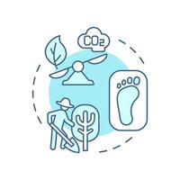 Carbon neutral soft blue concept icon. Forestation, agronomy. Ecology preservation, ecofriendly. Round shape line illustration. Abstract idea. Graphic design. Easy to use infographic, presentation vector