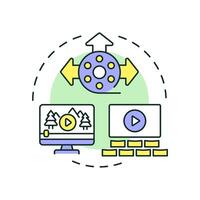 Film distribution multi color concept icon. Movie streaming, entertainment. Cinema premiere. Round shape line illustration. Abstract idea. Graphic design. Easy to use in infographic, presentation vector