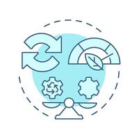 Net zero soft blue concept icon. Carbon emission reprocessing. Co2 pollution reduction. Round shape line illustration. Abstract idea. Graphic design. Easy to use infographic, presentation vector