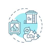 Oxy-fuel combustion capture soft blue concept icon. Carbon storage, fuel emission. Round shape line illustration. Abstract idea. Graphic design. Easy to use infographic, presentation vector