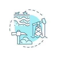 Geological sequestration soft blue concept icon. Oil mining, carbon capture. Agriculture, environment. Round shape line illustration. Abstract idea. Graphic design. Easy to use infographic vector