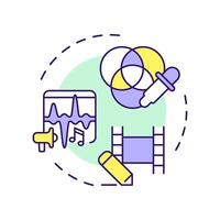 Film post-production multi color concept icon. Movie editing. Visual effects, vfx. footage, color correction. Round shape line illustration. Abstract idea. Graphic design. Easy to use vector