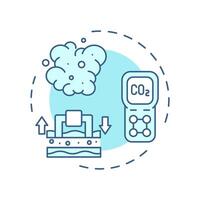 Post-combustion capture soft blue concept icon. Fossil gas, emission. Carbon management. Round shape line illustration. Abstract idea. Graphic design. Easy to use infographic, presentation vector
