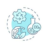 Carbon utilization soft blue concept icon. Greenhouse gas reprocessing, filtration. Round shape line illustration. Abstract idea. Graphic design. Easy to use infographic, presentation vector