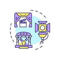 Apparatus theory multi color concept icon. Movie narrative, entertainment. Film style. Round shape line illustration. Abstract idea. Graphic design. Easy to use in infographic, presentation vector
