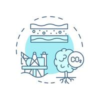 Carbon storage soft blue concept icon. Greenhouse gas capture, management. Ecology preservation. Round shape line illustration. Abstract idea. Graphic design. Easy to use infographic, presentation vector