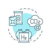 Pre-combustion capture soft blue concept icon. Carbon storage, reservoirs. Co2 emission. Round shape line illustration. Abstract idea. Graphic design. Easy to use infographic, presentation vector