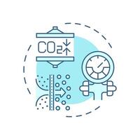 Carbon compression soft blue concept icon. Greenhouse gas processing, filtration. Round shape line illustration. Abstract idea. Graphic design. Easy to use infographic, presentation vector