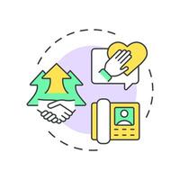 Phone call abm multi color concept icon. Advertisement strategy, personalization. Round shape line illustration. Abstract idea. Graphic design. Easy to use in infographic, presentation vector