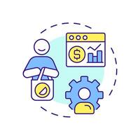 Accounts in-market multi color concept icon. Statistical metrics, marketing management. Round shape line illustration. Abstract idea. Graphic design. Easy to use in infographic, presentation vector