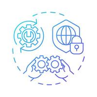 Resilience blue gradient concept icon. Pillars of industry 5.0. Flexible and adaptive system. Ability to recover. Round shape line illustration. Abstract idea. Graphic design. Easy to use in article vector