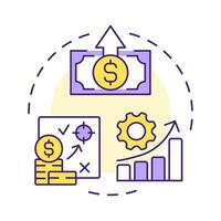 Clear roi multi color concept icon. Productivity chart, profitability analysis. Round shape line illustration. Abstract idea. Graphic design. Easy to use in infographic, presentation vector