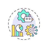 Programmatic abm multi color concept icon. Content personalization, advertising management. Round shape line illustration. Abstract idea. Graphic design. Easy to use in infographic, presentation vector