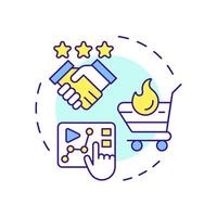 Conversion rate multi color concept icon. Customer rating, sales. Marketing statistics. Round shape line illustration. Abstract idea. Graphic design. Easy to use in infographic, presentation vector