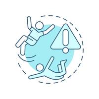 Work environment safety soft blue concept icon. Workplace accident, employee injury. Round shape line illustration. Abstract idea. Graphic design. Easy to use in infographic, presentation vector