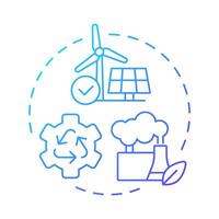 Sustainability blue gradient concept icon. Pillars of industry 5.0. Environmental responsibility. Clean energy. Round shape line illustration. Abstract idea. Graphic design. Easy to use in article vector