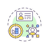 Ideal customer profile multi color concept icon. Marketing strategy, targeting consumers. Round shape line illustration. Abstract idea. Graphic design. Easy to use in infographic, presentation vector