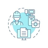 Employee injury report soft blue concept icon. Medical service, health care. Worker illness. Round shape line illustration. Abstract idea. Graphic design. Easy to use in infographic, presentation vector